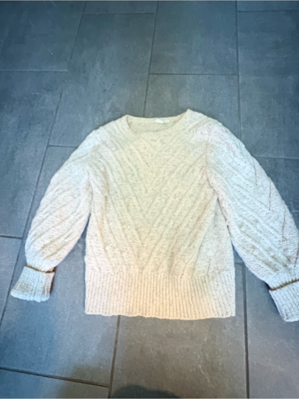 GAP Cream Cable-Knit Scoop Neck Sweater